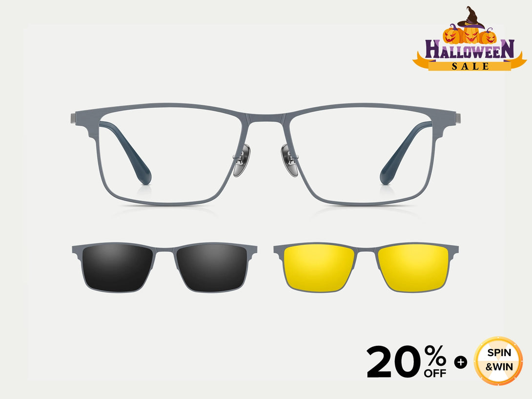Jensen | Titanium Magnetic Clip-on Eyeglasses Sunglasses | ZanyLen Best Sellers