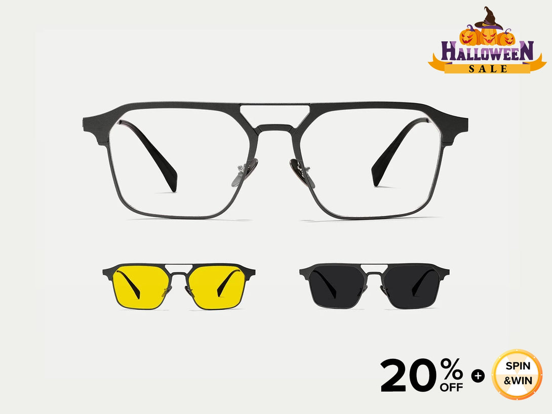 Michael | Titanium Magnetic Clip-on Eyeglasses Sunglasses | ZanyLen Best Sellers