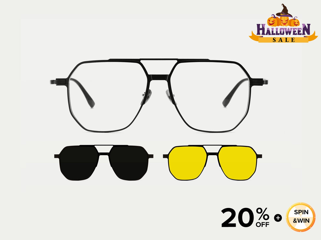 Stallone | Extra Large Magnetic Clip-on Eyeglasses Sunglasses | ZanyLen