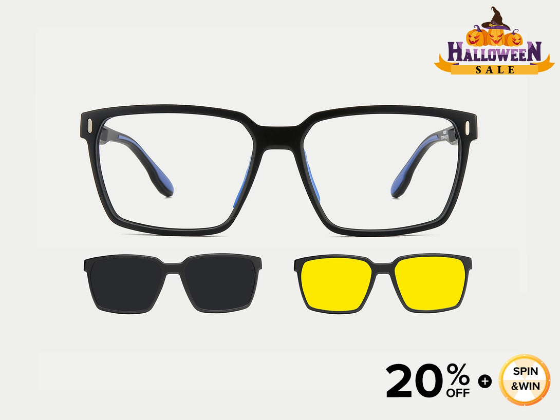 Tate | Sporty Magnetic Clip-on Eyeglasses Sunglasses | ZanyLen Best Seller