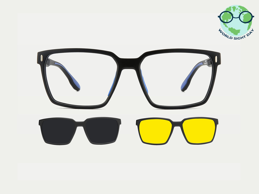 Tate | Sporty Magnetic Clip-on Eyeglasses Sunglasses | ZanyLen Best Seller
