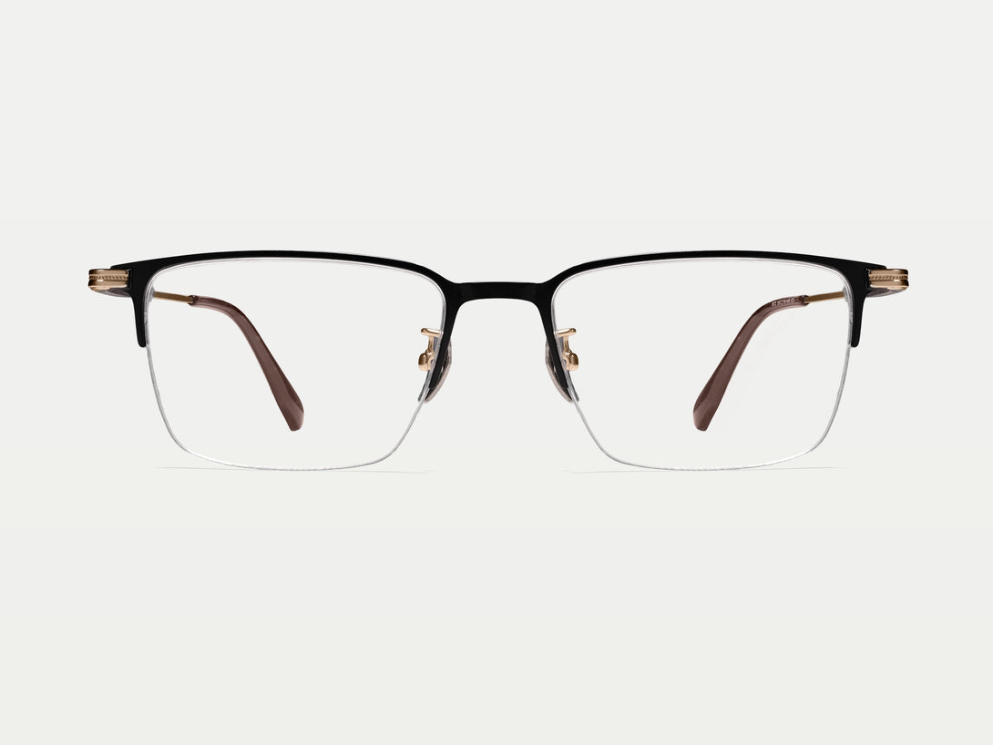 Jeffrey | Handmade Wooden Titanium Semi-rimless Eyeglasses | ZanyLen New