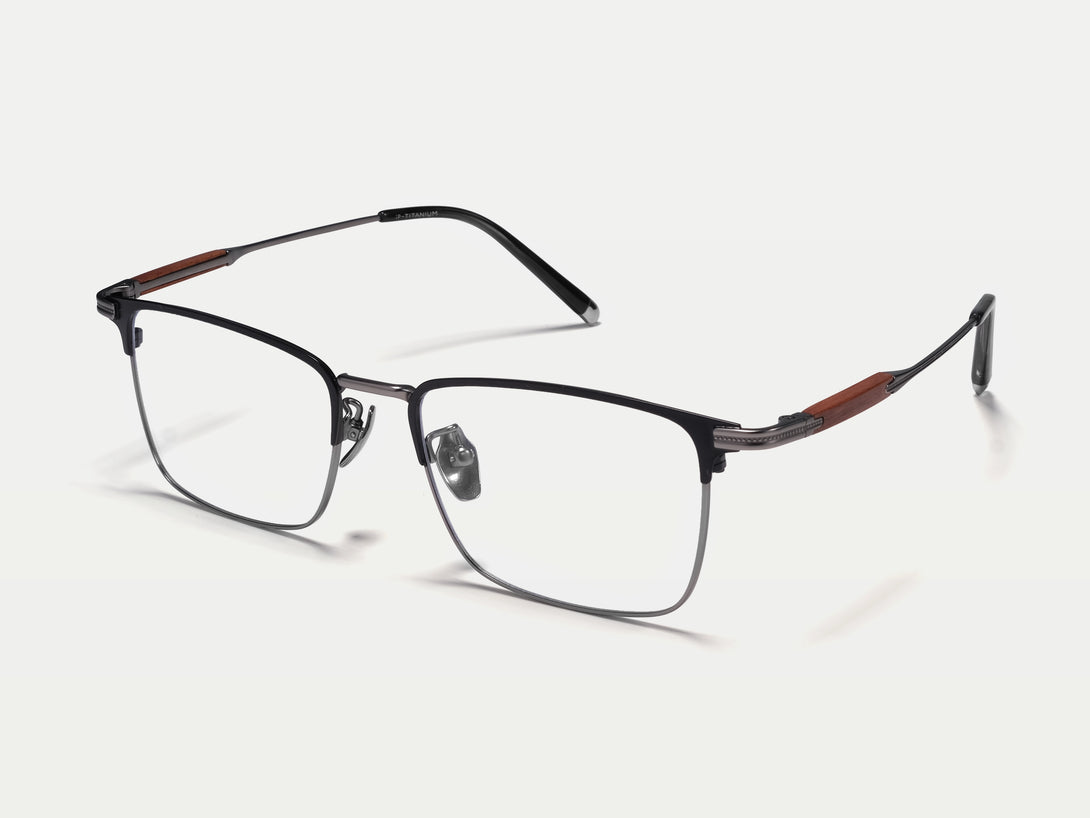 Andrew | Handmade Wooden Titanium Rectangle Eyeglasses | ZanyLen New