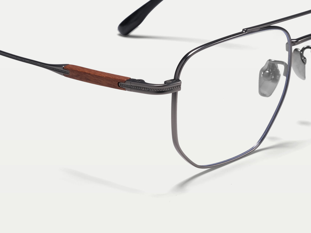 Brandon | Handmade Wooden Titanium Aviator Eyeglasses | ZanyLen New