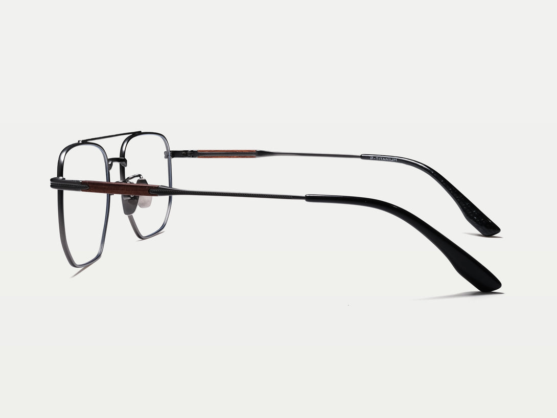 Brandon | Handmade Wooden Titanium Aviator Eyeglasses | ZanyLen New
