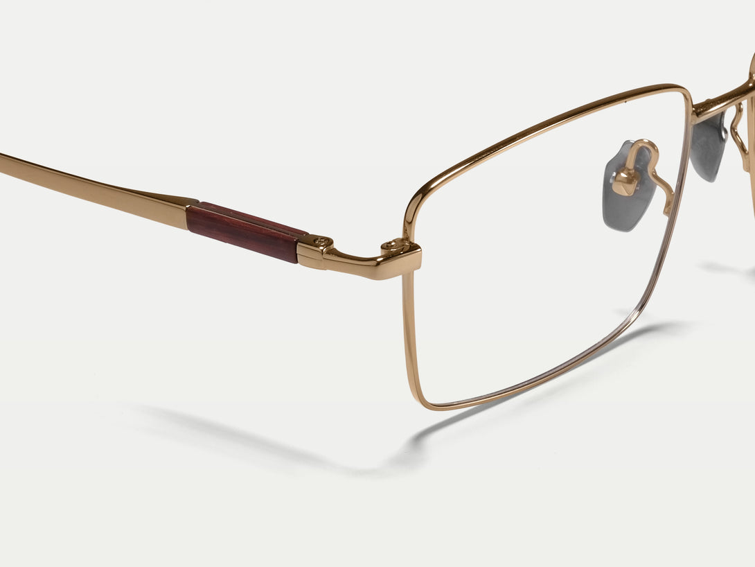 Frederic | Handmade Wooden Titanium Rectangle Eyeglasses | ZanyLen New