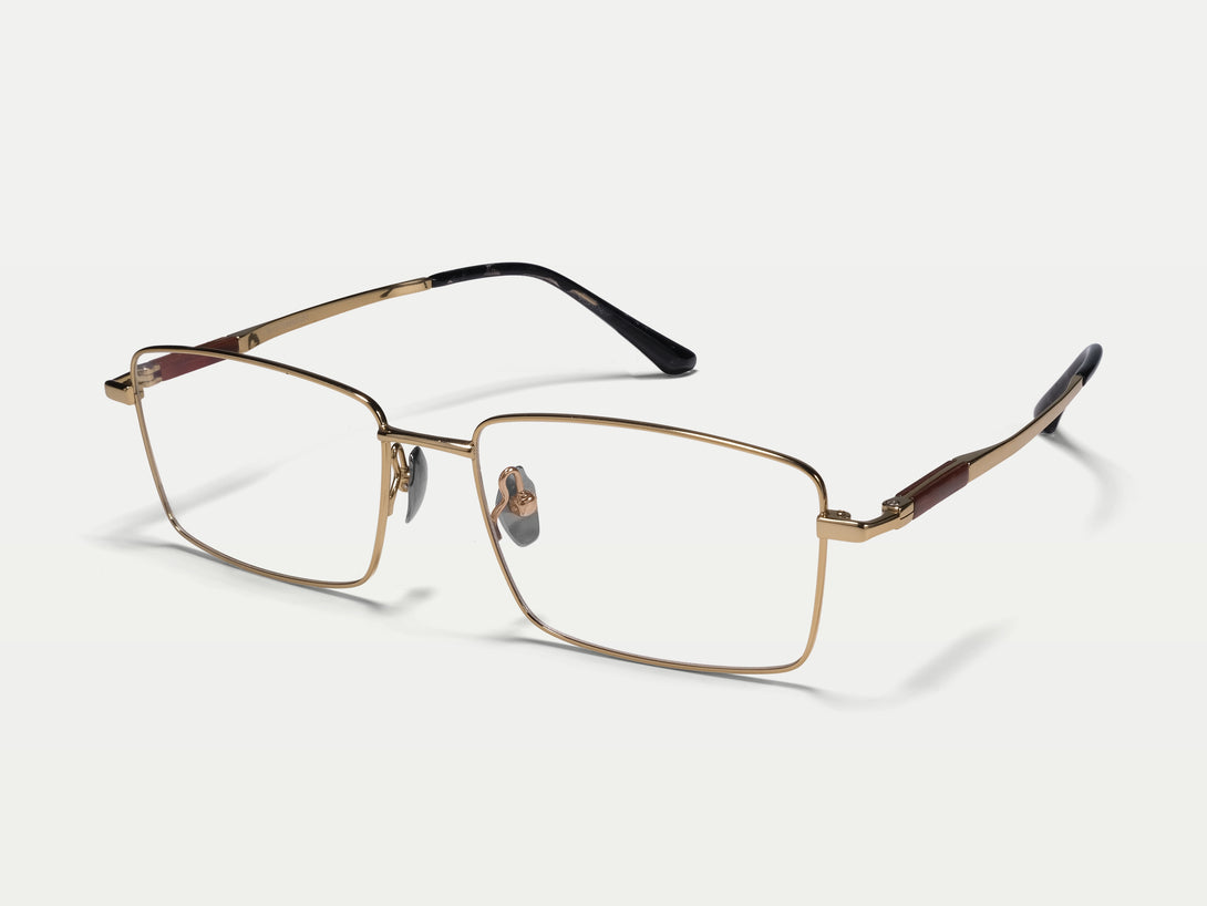 Frederic | Handmade Wooden Titanium Rectangle Eyeglasses | ZanyLen New