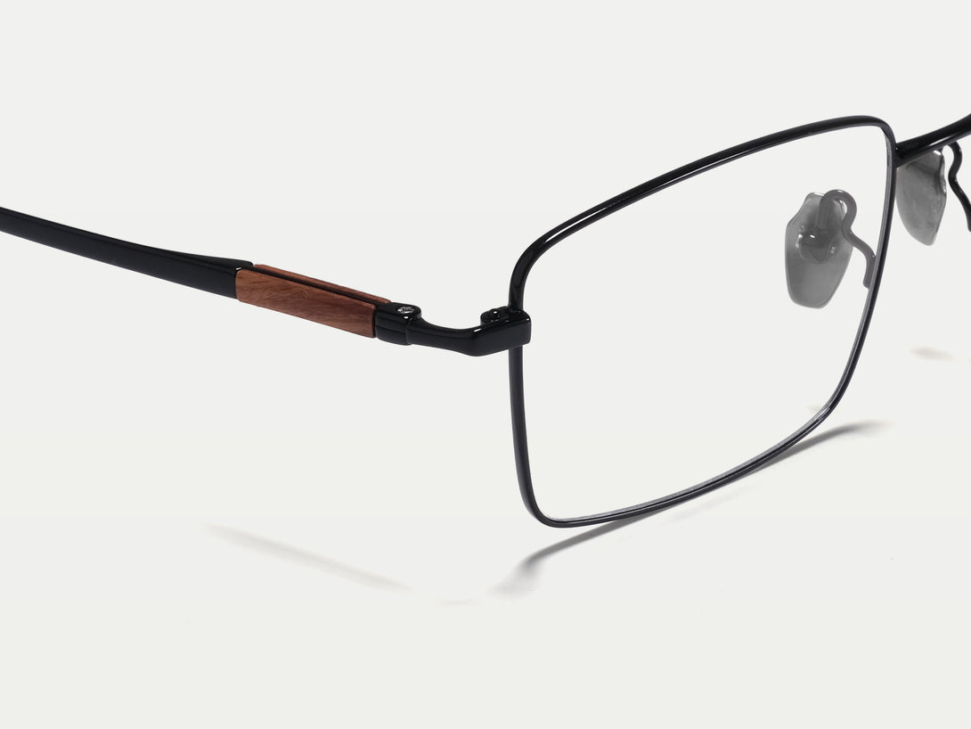 Frederic | Handmade Wooden Titanium Rectangle Eyeglasses | ZanyLen New