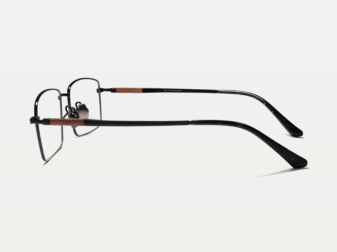 Frederic | Handmade Wooden Titanium Rectangle Eyeglasses | ZanyLen New