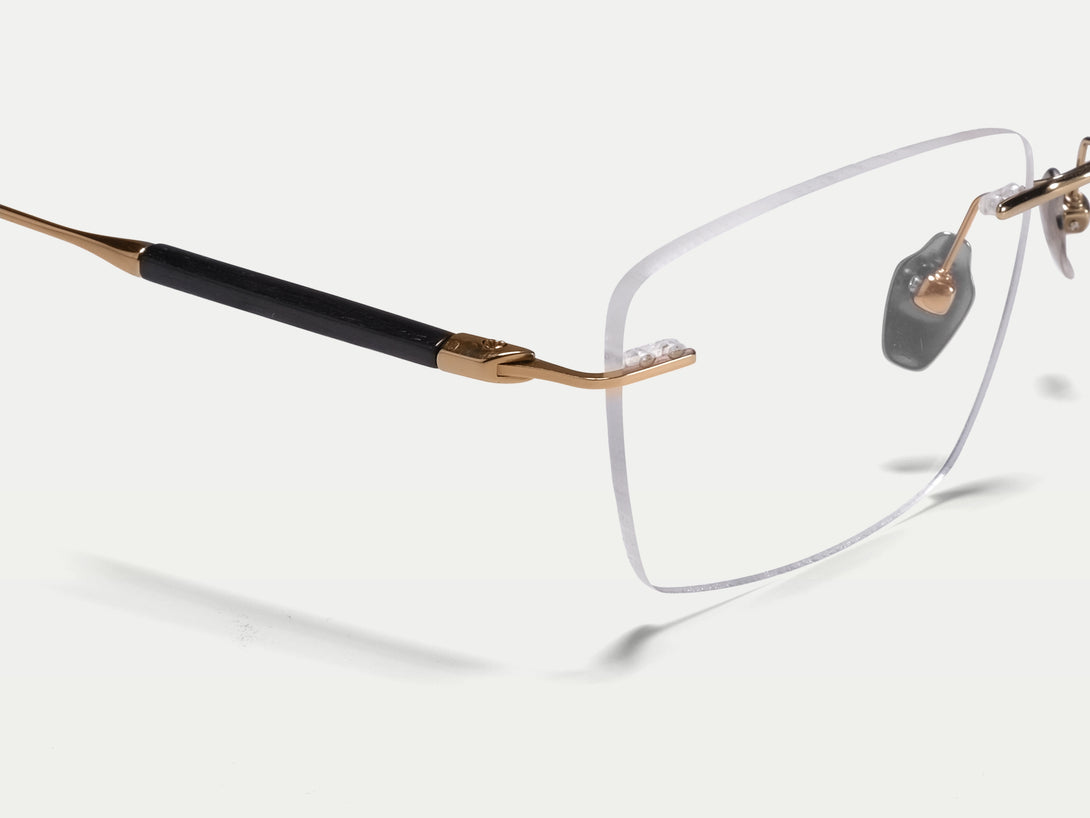 Hugo | Handmade Wooden Titanium Rimless Eyeglasses | ZanyLen New