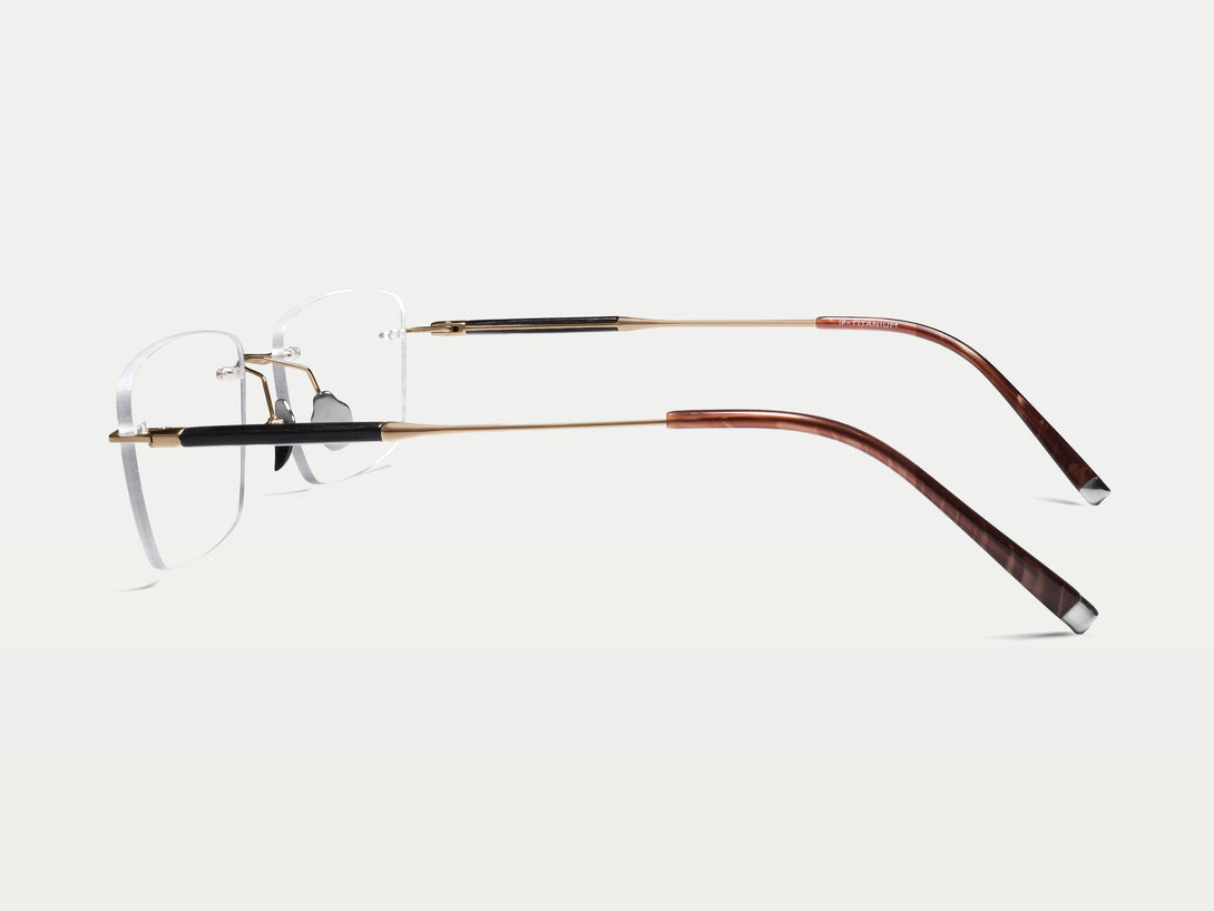 Hugo | Handmade Wooden Titanium Rimless Eyeglasses | ZanyLen New