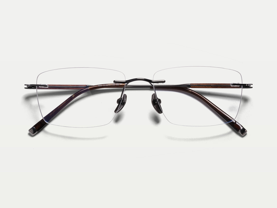 Hugo | Handmade Wooden Titanium Rimless Eyeglasses | ZanyLen New