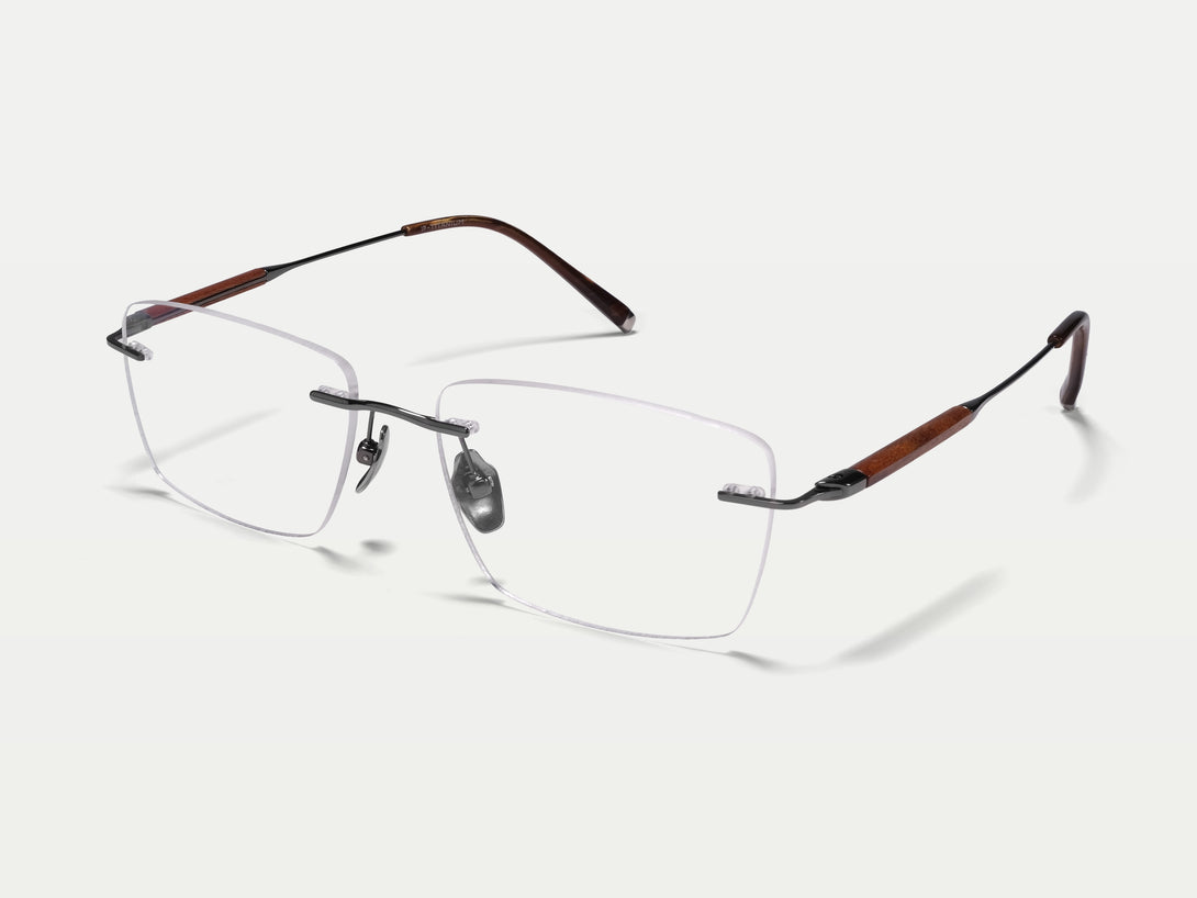Hugo | Handmade Wooden Titanium Rimless Eyeglasses | ZanyLen New