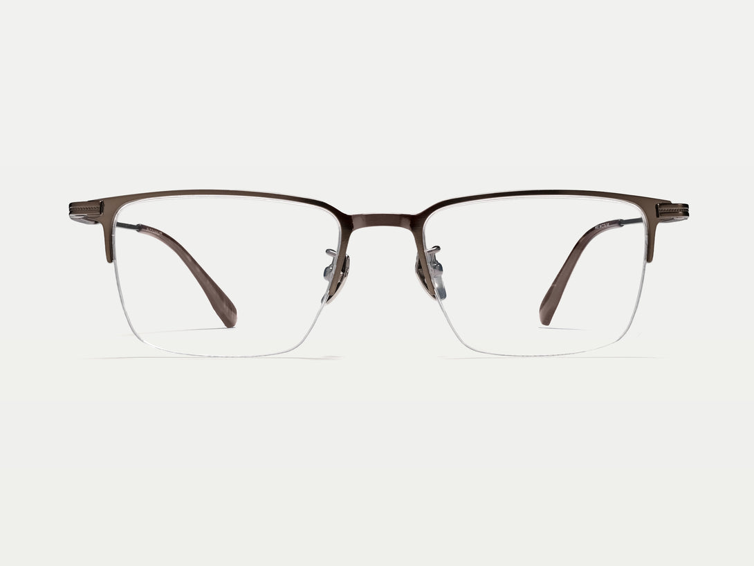Jeffrey | Handmade Wooden Titanium Semi-rimless Eyeglasses | ZanyLen New