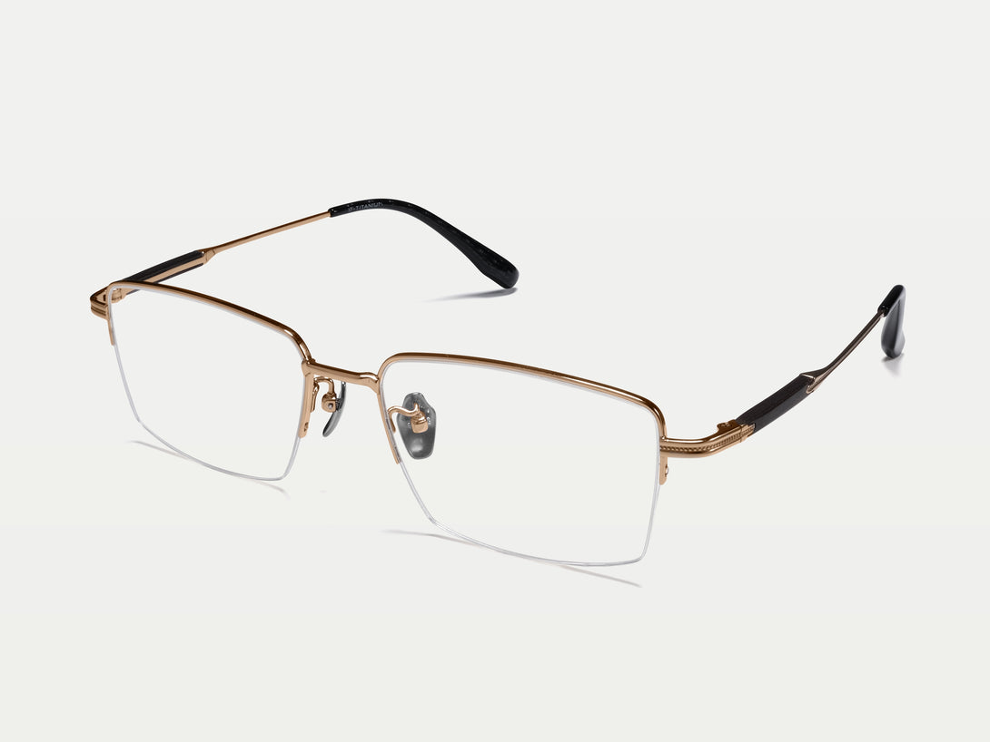 Kevin | Handmade Wooden Titanium Semi-rimless Eyeglasses | ZanyLen New
