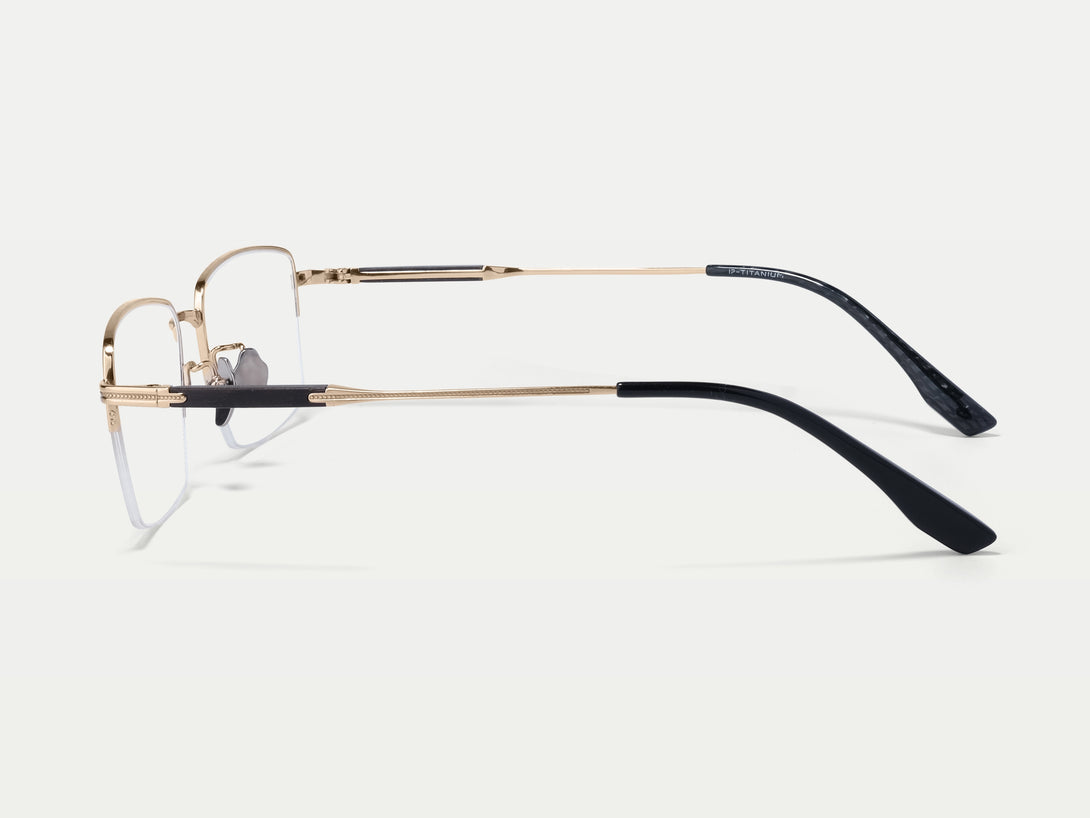 Kevin | Handmade Wooden Titanium Semi-rimless Eyeglasses | ZanyLen New