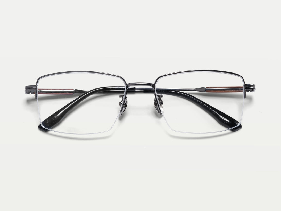 Kevin | Handmade Wooden Titanium Semi-rimless Eyeglasses | ZanyLen New