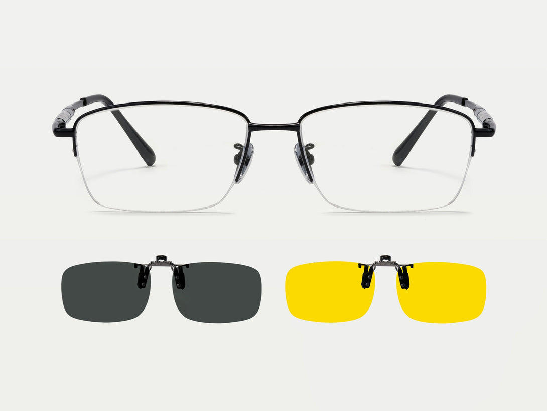Bill | Semi-rimless Classic Titanium Glasses | ZanyLen 2025 New Arrival