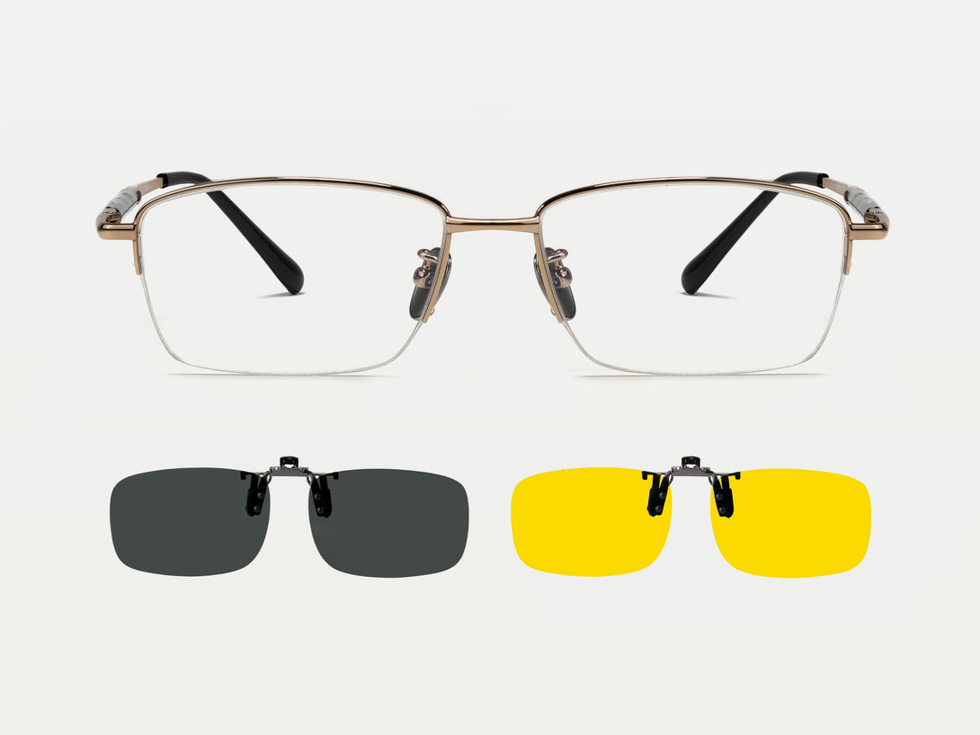 Bill | Semi-rimless Classic Titanium Glasses | ZanyLen 2025 New Arrival