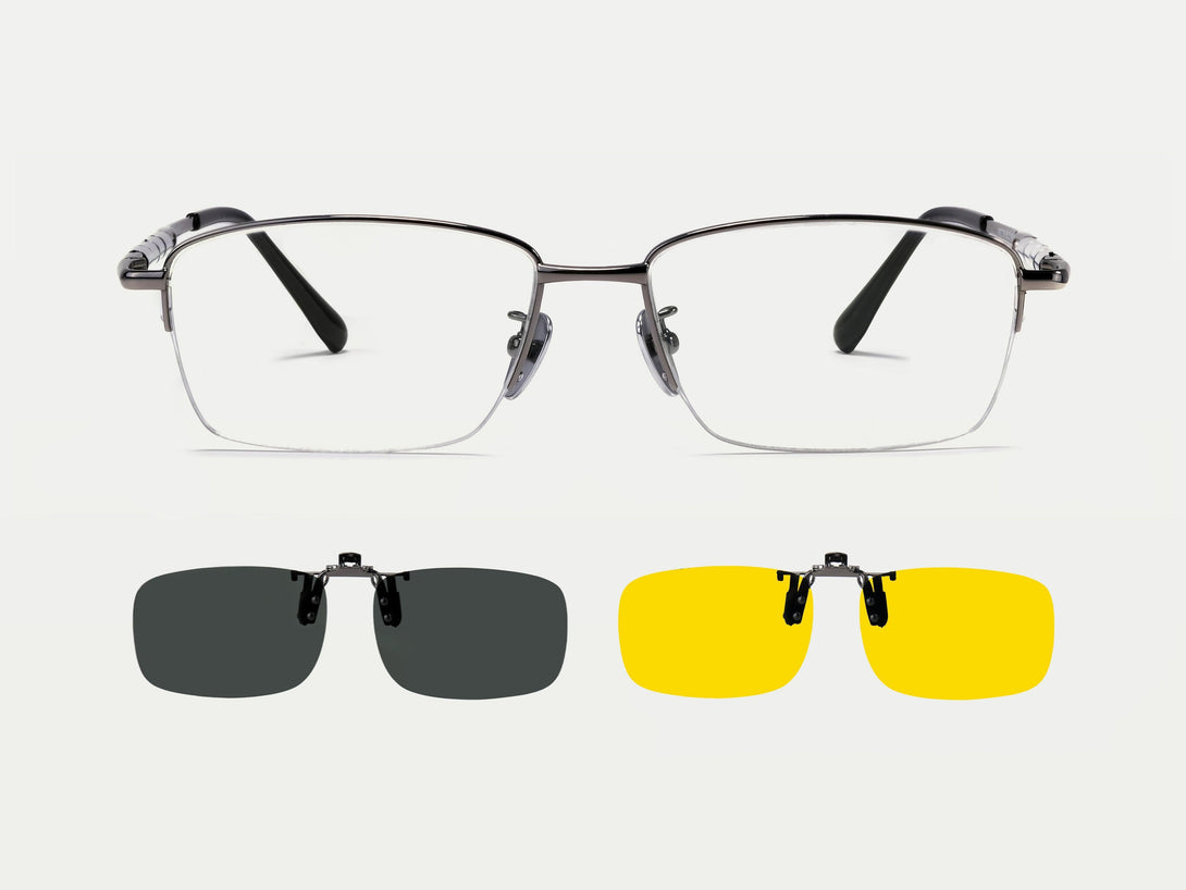 Bill | Semi-rimless Classic Titanium Glasses | ZanyLen 2025 New Arrival